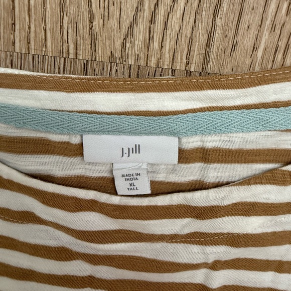 J.Jill Striped Cotton 3/4 Length Sleeve Top- Casual Spring - Picture 6 of 6